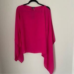 Vince Camuto Womens Butterfly Sleeves Solid Poncho Top Pink XS
